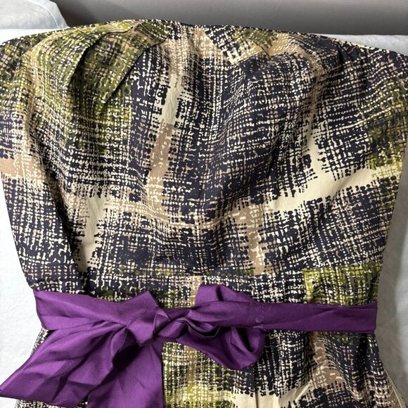 EDME & ESYLLTE Anthropologie 2 NEW Strapless Pencil Dress Tan Black Purple - Picture 2 of 4